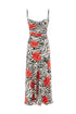 Midi Silk Dress With Spill Collar